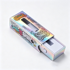 Custom CR 1Gram Paper Cardboard Packaging <b>Boxes</b> <b>Empty</b> 3ml Vial with EVA Insert Child Resistant Drawer Paper Box PVC Clear Window - Product Image 1