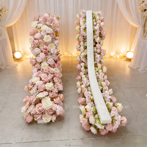 Decoración Moderna para Fondo de Boda, Arreglo Floral para Escenario, Accesorios, Camino de Mesa de Flores de Seda Azul Polvoriento para Eventos - Product Image 2