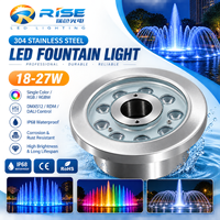 Anneau lumineux LED submersible 12W blanc froid en acier inoxydable 304 avec décodeur DMX intégré, IP68, garantie 2 ans, dimmable