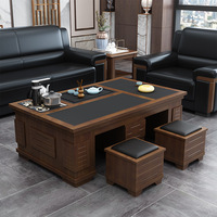 Nouvelle table basse en bois massif de style chinois avec petit tabouret, design moderne pour la maison et les salles d'exposition
