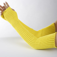 Hombres Mujeres de longitud media mangas falsas de punto cálido medio dedo guantes Unisex manga del brazo mitones sin dedos