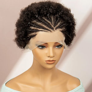 13x4 HD Transparante Kant Virgin Braziliaans Remy Haarpruik Vlechtwerk 10 Inch 250% Dichtheid Kort Boeiend <span class=keywords><strong>Afro</strong></span> Kinky Curly Bobpruik - Product Image 2