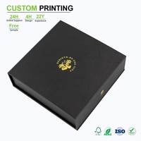 Caixas Rígidas Personalizadas Caixa de Presente Magnética Quadrada para Embalagem de Pequenos Negócios Caixa de Presente em Forma de Livro Preta com Material Reciclado