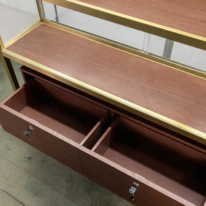 Vetrina Espositiva <span class=keywords><strong>Vintage</strong></span> in Legno e Vetro con Illuminazione a LED per Gioielleria, Negozio di Regali o Antiquariato - Product Image 3