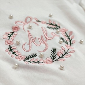 Abbigliamento per Neonati con Ricamo Personalizzato, Confezione <span class=keywords><strong>Regalo</strong></span> in Cotone Tinta Unita, Regali per Neonati - Product Image 3