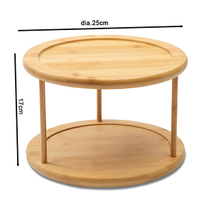 Organizador de gabinete de bambú <span class=keywords><strong>para</strong></span> tocadiscos, estante de especias, organizador de bandeja giratoria extraíble <span class=keywords><strong>para</strong></span> gabinete de cocina, 360 grados - Product Image 6