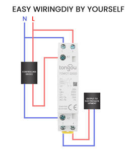 TONGO 2P Manuelles magnetisches Haushalts schütz Din Rail AC-Kontakte 110V 230V Hauptstrom kreis 2NO 1NO 1NC 2NC Din Rail 32A 40A 63A - Product Image 5