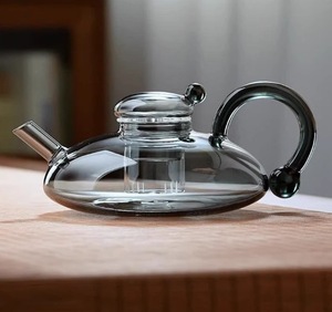 Juego de té de la tarde de lujo moderno, tetera de café de vidrio de borosilicato transparente con taza de vidrio tetera y teter - Product Image 1