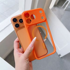 เคสใสกันกระแทกแม่เหล็กอะคริลิค TPU หรูหรา สำหรับ iPhone 18 17 16 15 14 13 12 11 Pro Max Plus พร้อมขอบสี - Product Image 4