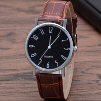 Montres décontractées à bracelet en cuir pour homme, montre à quartz avec verre anti-lumière bleue