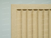 Cheminée autoportante en pierre calcaire beige Moleanos au design moderne SHS, couleur personnalisée, sculptée à la main en métal, pour salon
