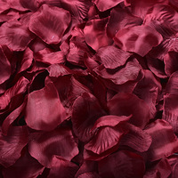 Pétales de rose simulés non tissés, 100 pièces, fournitures de décoration de salle de mariage, vente directe d'usine