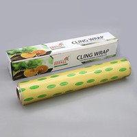 Emballage de film commercial avec 2 rouleaux de 14 "X 656 ft Film alimentaire en plastique PVC Emballage de film alimentaire à la main pour les magasins de fruits de supermarché