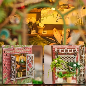 IIECREATE Jouet Éducatif Blossomary Atelier DIY Miniature Maison Kit <span class=keywords><strong>Mini</strong></span> Livre Nook EN71 CPC Certificat Meubles Accessoires - Product Image 2