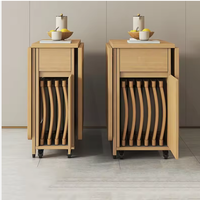 Ensemble table et chaises pliantes en bois, design moderne, hauteur réglable, gain de place, ensemble complet pour cuisine et salle à manger