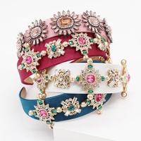Canyuan Barokke Stijl Luxe Designer Vrouwen Haar Accessoires Mode Diamant Jeweled Bloem Hoofdbanden Strass