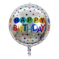Ballons en aluminium métallique 4d de 22 pouces, sphère dégradée, arc-en-ciel, pour la décoration de fête d'anniversaire, vente en gros