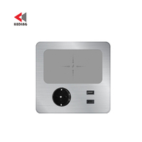 Pengisi daya nirkabel tipe Schuko Jerman, pengisi daya USB, soket daya listrik, meja, ekstensi outlet listrik