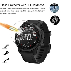 9H Premium verre trempé pour <span class=keywords><strong>Garmin</strong></span> Fenix <span class=keywords><strong>6</strong></span> 6S 6X 6SmartWatch Film HD pour Fenix 6S <span class=keywords><strong>Pro</strong></span> 6s <span class=keywords><strong>Sapphire</strong></span> 6X solaire - Product Image 2