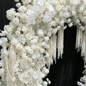 Arco Floral para Boda, Decoración con Rosas Blancas Artificiales, Hecho a Mano, Estilo Clásico, Reutilizable y Reciclable - Product Image 4