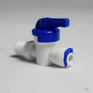 Válvula de bola con rosca externa de 2 puntos, tipo Blue Card, con diámetro de tubo de 1/4 pulgada, conector para purificador de agua - Product Image 2