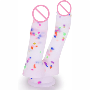 Gode flexible en silicone avec ventouse évasée pour le jeu mains libres, jouets sexuels pour adultes avec tige incurvée pour orgasmique anal vaginal - Product Image 1