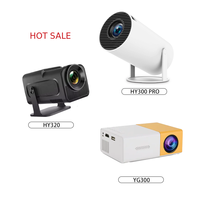 Mini projecteur à courte focale HY300 Pro, Android 11, 2 Go de RAM, 16 Go de ROM, 160 lumens ANSI, prise en charge 4K, mise au point manuelle, cinéma maison