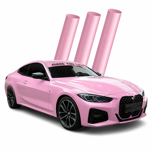 Film de protection automobile en PVC rose brillant de qualité supérieure 1,52*17m, facile à appliquer, sans bulles, film de protection automobile personnalisé imprimé - Product Image 1