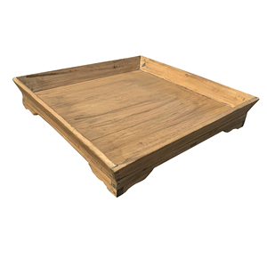 Assiette en bois recyclé en bois d'orme naturel antique - Product Image 2