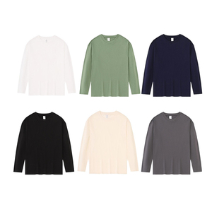 <span class=keywords><strong>T</strong></span>-<span class=keywords><strong>shirt</strong></span> à manches longues personnalisé pour hommes <span class=keywords><strong>T</strong></span>-<span class=keywords><strong>shirt</strong></span> de haute qualité à col rond côtelé et à épaules vierges et de luxe épais pour hommes - Product Image 4