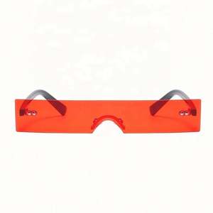 Lunettes de soleil carrées vintage 2021 personnalisées avec logo, mode, pour femmes, UV400, sans monture, petites lunettes rectangulaires pour femmes - Product Image 5