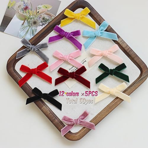 Barrettes à cheveux en velours faites à la main, personnalisées, en gros, pour femmes et filles, Noël, mignonnes, colorées, style européen-américain - Product Image 2