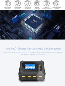 Chargeur intelligent à quatre canaux N-UP9 AC 100W/DC 200W 100-240V avec ventilateur à température contrôlée pour FPV - Product Image 6