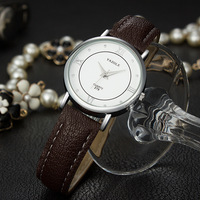Montre à quartz Yazole 279, vente en gros aux agents de marque, prix bas, bracelet en cuir, résistante à l'eau, affichage analogique, montre simple pour les amoureux