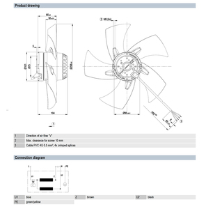 Ventilateur axial de refroidissement AC ebm-papst A2E300-AP02-01 300 mm pour la climatisation, la réfrigération et les équipements industriels - Product Image 3