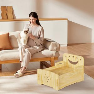 Cama de Madera para Gatos - Cama Interior para Mascotas, para Gatos, Perros, Conejos, Gatitos y Animales Pequeños, Antimicrobiana y Transpirable, Fácil de Montar - Product Image 6