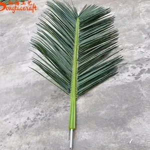 wholesale artificial leaves green palm tree names of tree leaves plastic decorative dried palm leaves