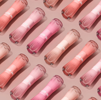 Emballage personnalisé de haute qualité pour rouge à lèvres conique double-embout rose + transparent 3G - Marque propre - Prix d'usine