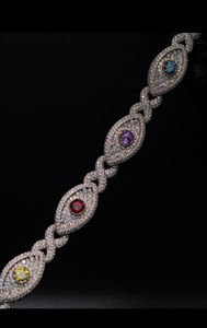 Hip Hop Moissanite <b>Bracelet</b> Iced Out 925 Sterling <b>Silver</b> Luxury <b>Mens</b> and Womens Diamond Chain Stylish Jewelry Gift - Product Image 2