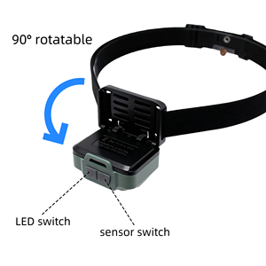 Lampe frontale industrielle rechargeable à double source d'énergie, à intensité variable en continu, <span class=keywords><strong>avec</strong></span> triple LED et capteur <span class=keywords><strong>de</strong></span> mouvement pour chantier - Product Image 4