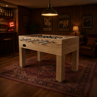 Table de baby-foot en bois massif de luxe, table de jeu de football artisanale, table de baby-foot en placage de bois personnalisé pour salle de jeux intérieure, maison et villa