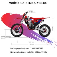 Motocross YBS300 pour entraînement en terrain, moto 6 vitesses, enduro, carburateur NIBBI PWK34, tout-terrain, 4 temps, 300cc, >80 km/h