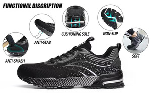 <span class=keywords><strong>Scarpe</strong></span> di sicurezza Anti-foratura da uomo <span class=keywords><strong>comode</strong></span> Anti- Smash in gomma resistente soletta in acciaio antiscivolo con punta leggera e traspirante - Product Image 5