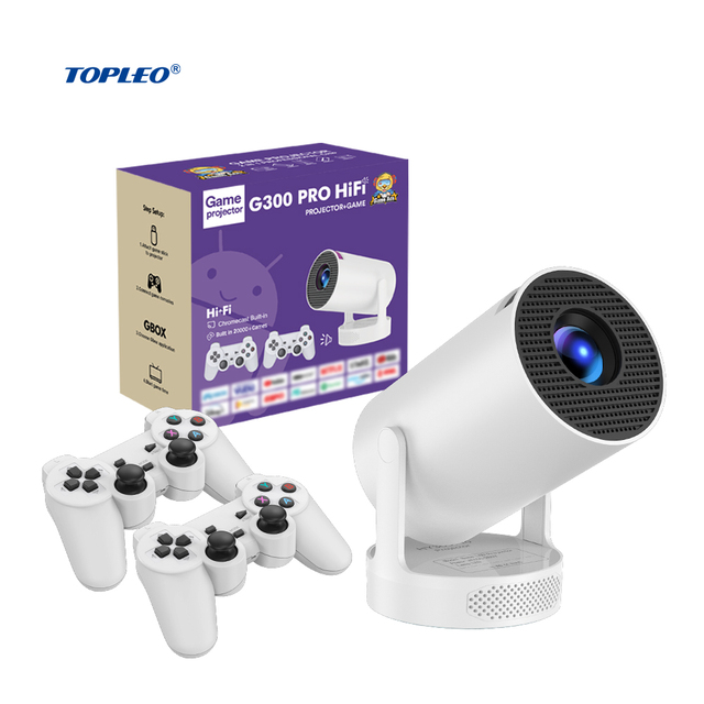 Topleo Hy300 Pro HIfi Smart Gaming Projector Portable Mini Android 11.0 3D 4K Video Home Game Console WIFI Features Projector