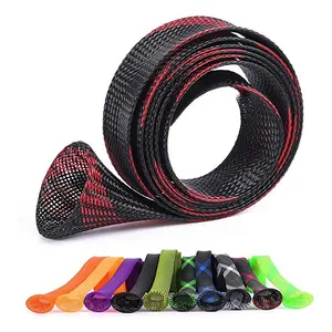 High Wear-Resistant Braided Sleeve 8mm Diameter Nylon Polyester PET Explosion-Proof Textile Casing Hydraulic Hose Cable Sleeves