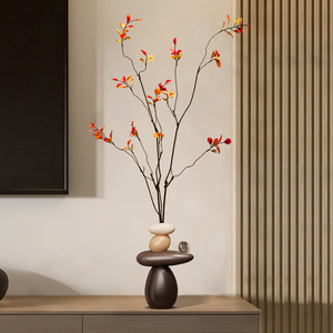 Jarrón de Cerámica con Diseño de Ramas de Caqui Falsas, Estilo Moderno, para Decoración de Entrada, Sala de Estar o Nicho - Product Image 4