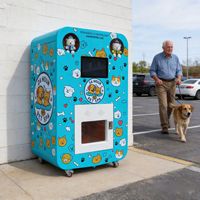 Machine de lavage autonome intelligente pour chiens avec écran tactile, nettoyage en profondeur et spa de toilettage pour animaux en une seule borne de distribution