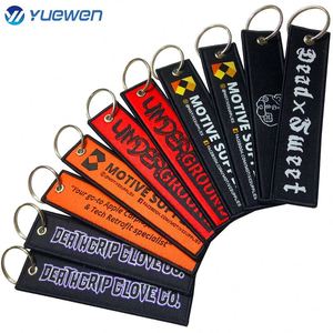 Personalized Airplane Aviation Keytags Fabric <b>Key</b> Chain <b>Custom</b> Woven Keychain - Product Image 3