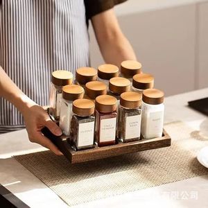 Wooden Spice Rack 12 Compartment With Wooden Lids For <b>Kitchen</b> Use - Product Image 1