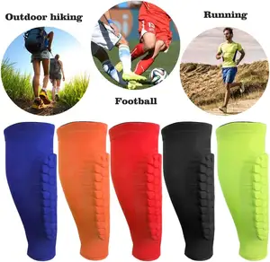 Unisex Men Women Compression Honeycomb Football Shin Guards Calf Sleeve